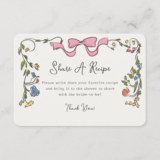Whimsical Floral Share A Recia Einladung einfügen (Vorderseite)