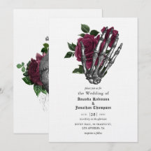 Whimsical Floral Skelett Gothic Wedding