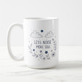 Whimsical Floral Soul Quote Line Art Kaffeetasse
