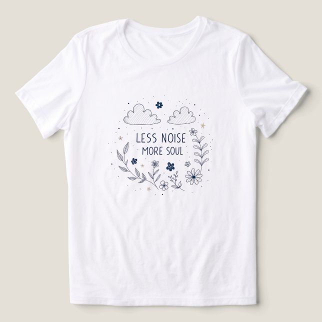 Whimsical Floral Soul Quote Line Art Tri-Blend Shirt (Design Vorderseite)