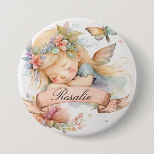 Whimsical Floral Sweet Dreams Schlafmädchen Button