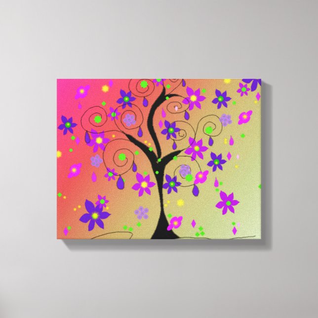 Whimsical Floral Tree Leinwanddruck (Vorderseite)