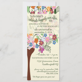 Whimsical Floral Tree Post Wedding Party Einladung