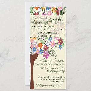 Whimsical Floral Tree Post Wedding Party Einladung