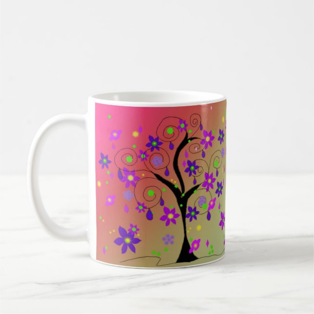 Whimsical Floral Tree Tasse (Links)
