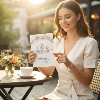 Whimsical Floral Twentie-First Birthday Invite Einladung