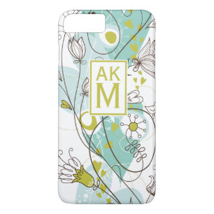 Whimsical Florals Monogram iPhone 7 Plus Fall iPhone 8 Plus/7 Plus Hülle