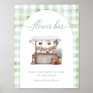 Whimsical Flower Bar Farmer Brautparty Servietten Poster