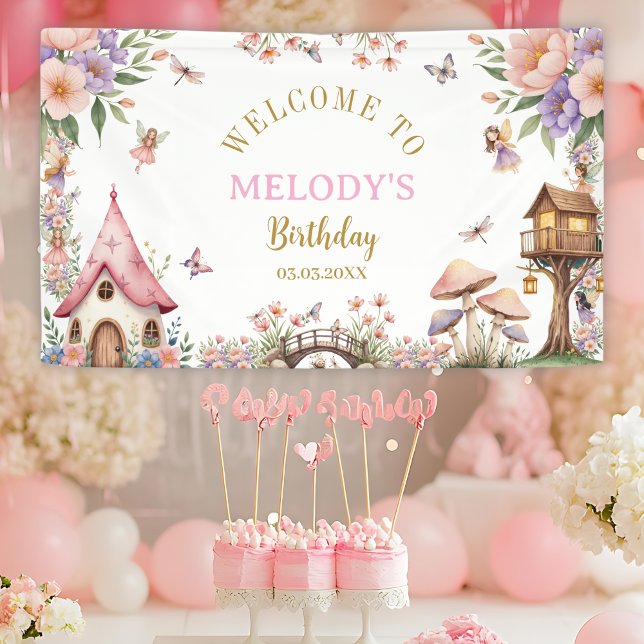 Whimsical Flower Fairy birthday Banner (Von Creator hochgeladen)
