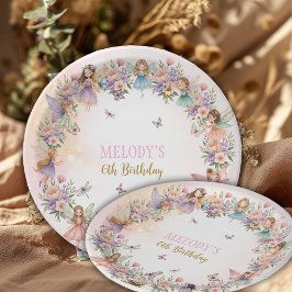 Whimsical flower fairy garden 6th birthday  pappteller