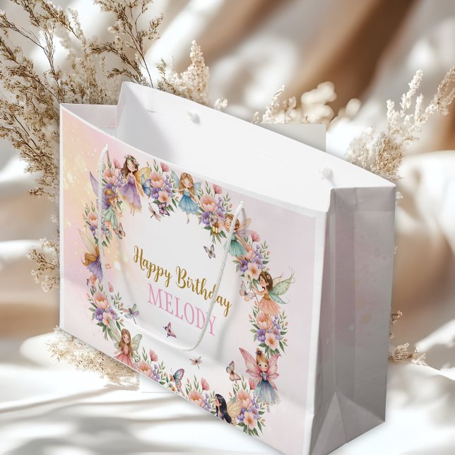 Whimsical flower fairy garden birthday  große geschenktüte (Von Creator hochgeladen)