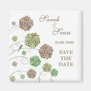 Whimsical Flower Garden Speichern Sie das Date Mag Magnet