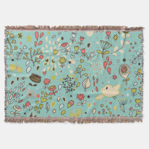 Whimsical Flower Garden Throw Blanke Decke