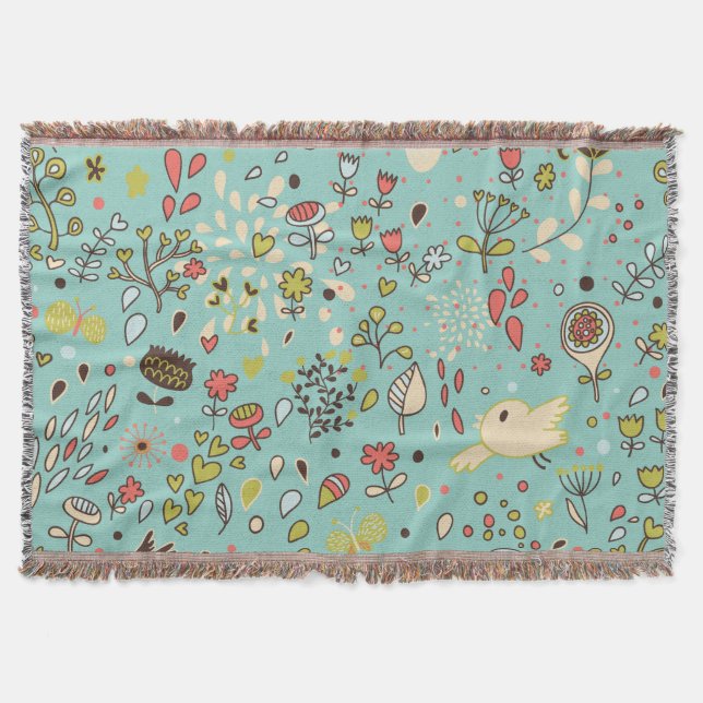 Whimsical Flower Garden Throw Blanke Decke (Vorderseite)