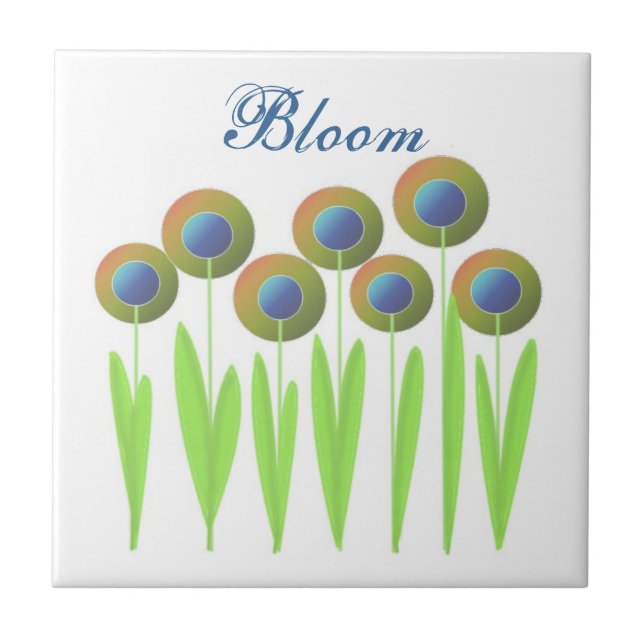 Whimsical Flowers - Blühen Fliese (Vorderseite)