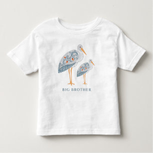 Whimsical Folk Art Storch   Big Brother Kleinkind T-shirt