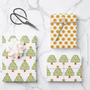 Whimsical Folk Weihnachtsbaum Urlaub Geschenkpapier Set