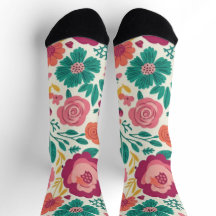 Whimsical Folksy Floral Bloom Pattern