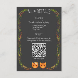 Whimsical Forest Cats Rustikale Hochzeit Begleitkarte