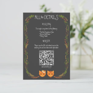 Whimsical Forest Cats Rustikale Hochzeit Begleitkarte