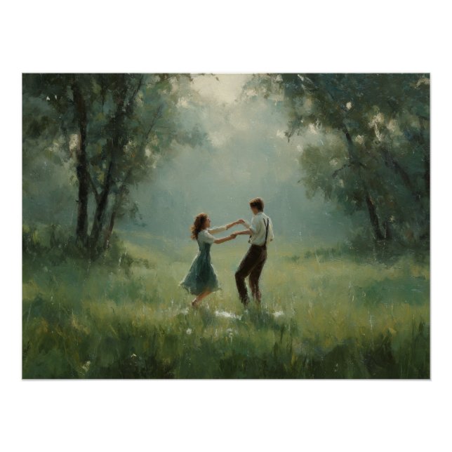 Whimsical Forest Dance Couple Scene Poster (Vorderseite)