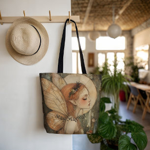Whimsical Forest Fairy mit Bleibe magischen Zitat