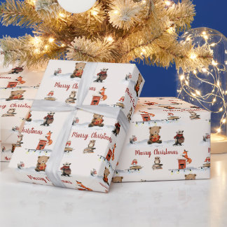 Whimsical Forest Friends Weihnachtsverpackung Geschenkpapier