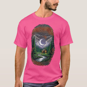 Whimsical Forest in einem Fingerabdruck-Design T-S T-Shirt