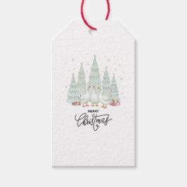 Whimsical Forest Merry Christmas Gift Tag Geschenkanhänger