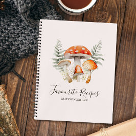 Whimsical Forest Mushroom Vintag Bauernhof Rezept Notizbuch