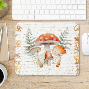 Whimsical Forest Pilz Vintage-Brief Farmhaus Mousepad
