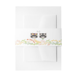 Whimsical Forest Raccoons Rustikale Hochzeit Einladungsbanderole