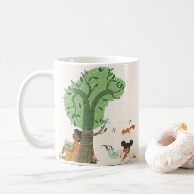 Whimsical Forest Rest Kind Ones Gentle Moments Mug Kaffeetasse (Mit Donut)