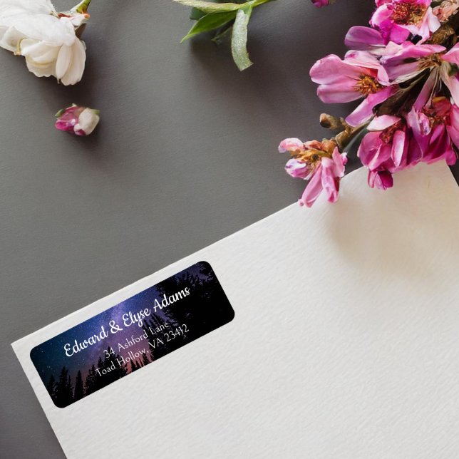 Whimsical Forest Starry Night Sky Rücksendeadresse (Von Creator hochgeladen)