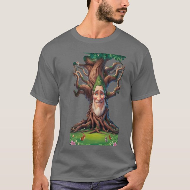 Whimsical Forest Tales: Der sprechende Baum T-Shirt (Vorderseite)