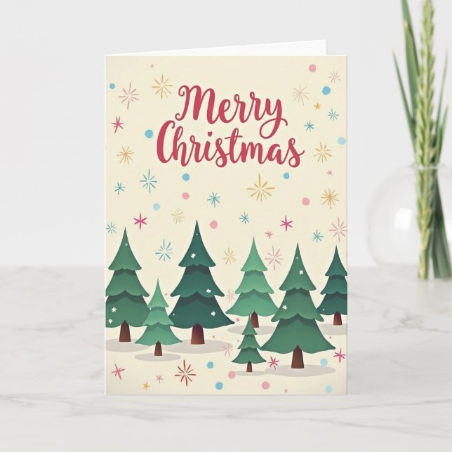 Whimsical Forest Weihnachtskarte Karte (Vorderseite)