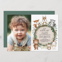 Whimsical Forest Woodland Animal Wild einen Geburt