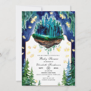 Whimsical Forest Woodland Babydusche Einladung