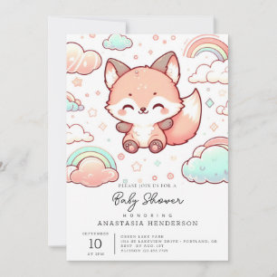 Whimsical Fox Baby Dusche Einladung