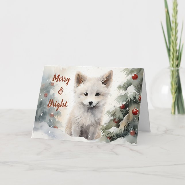 Whimsical Fox Christmas Card Karte (Vorderseite)