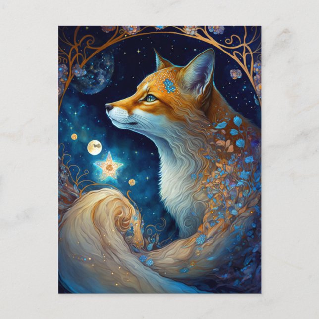 Whimsical Fox Fantasy Art Postkarte (Vorderseite)