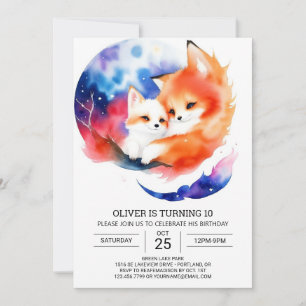 Whimsical Fox Geburtstagsparty Freude Einladung