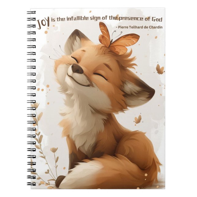 Whimsical Fox Joyful Notebook - Positive Vibes Notizblock (Vorderseite)