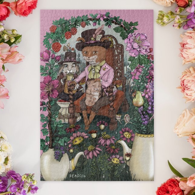 Whimsical Fox Mad Hatter Alice im Wunderland Art Puzzle (Von Creator hochgeladen)