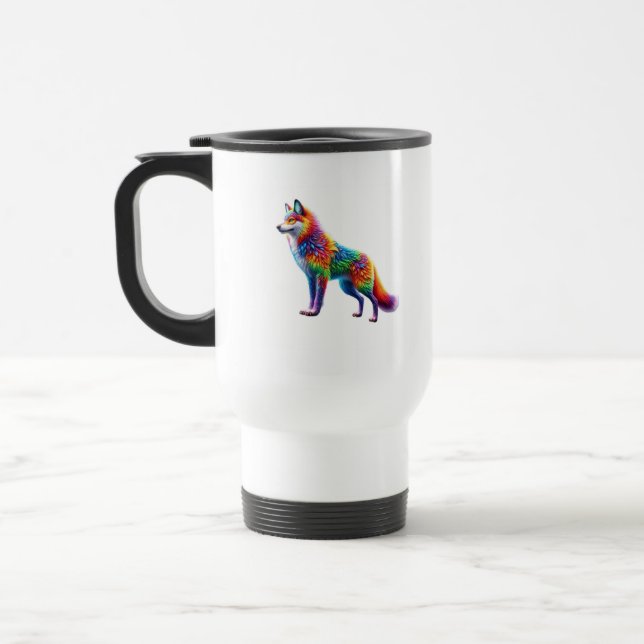Whimsical Fox of Radiant Hues Reisebecher (Links)
