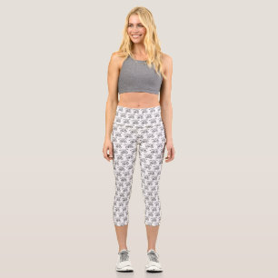 Whimsical Fox on Bicycle Art Print Capri Leggings