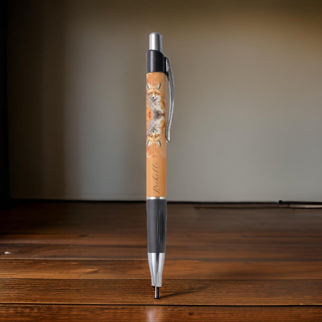 Whimsical Fox - Orange Trendy Name Pen Kugelschreiber (Von Creator hochgeladen)