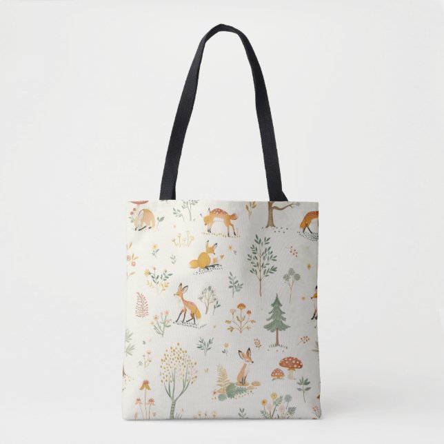 "Whimsical Fox Tote Bag" (Vorderseite)