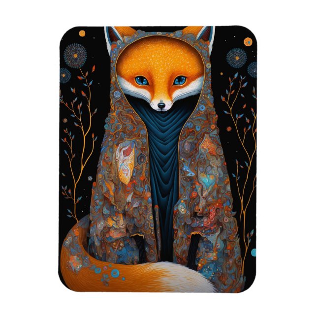 Whimsical Fox Woodland Fantasy Art Magnet (Vertikal)