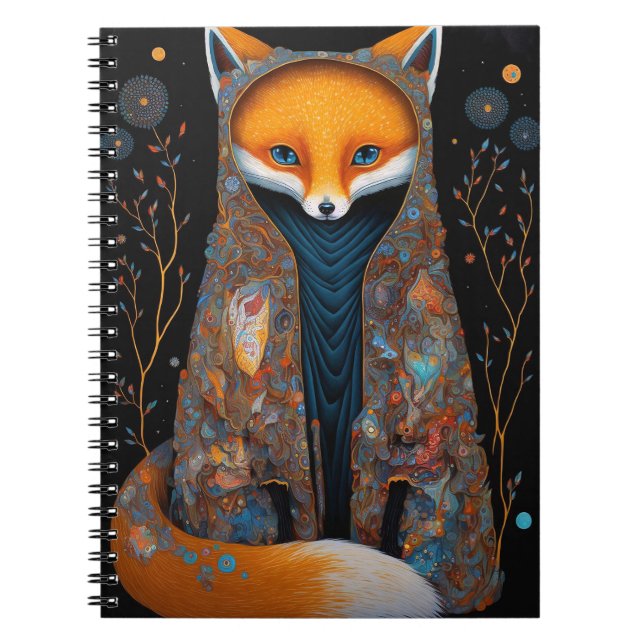 Whimsical Fox Woodland Fantasy Art Notebook Notizblock (Vorderseite)